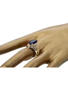 Пръстен Винтидж стил Сапфир 14K жълто злато vrc074y